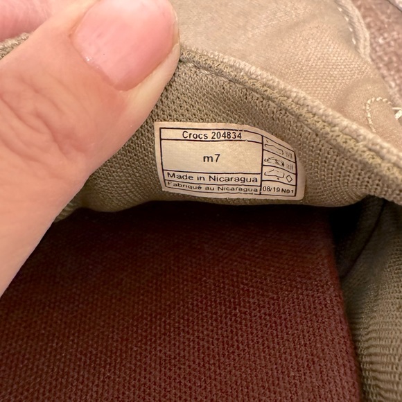 Triple Comfort khaki colored slip on Croc with, or without, back heel support. - Picture 4 of 7